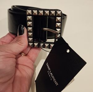 NWT Saint Laurent Stud Buckle Belt